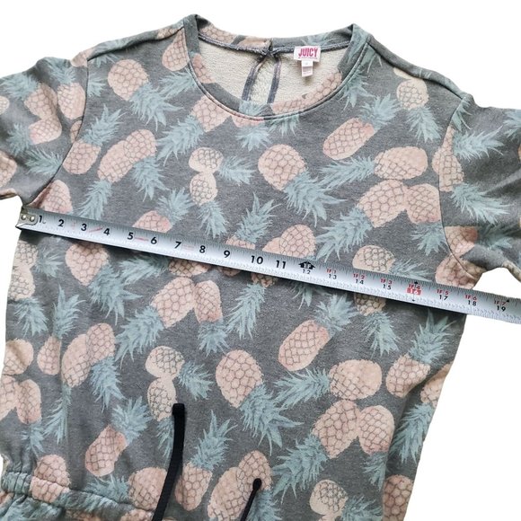 Juicy Couture romper womens size small Gray color Pineapple print ruffle details - Picture 5 of 12